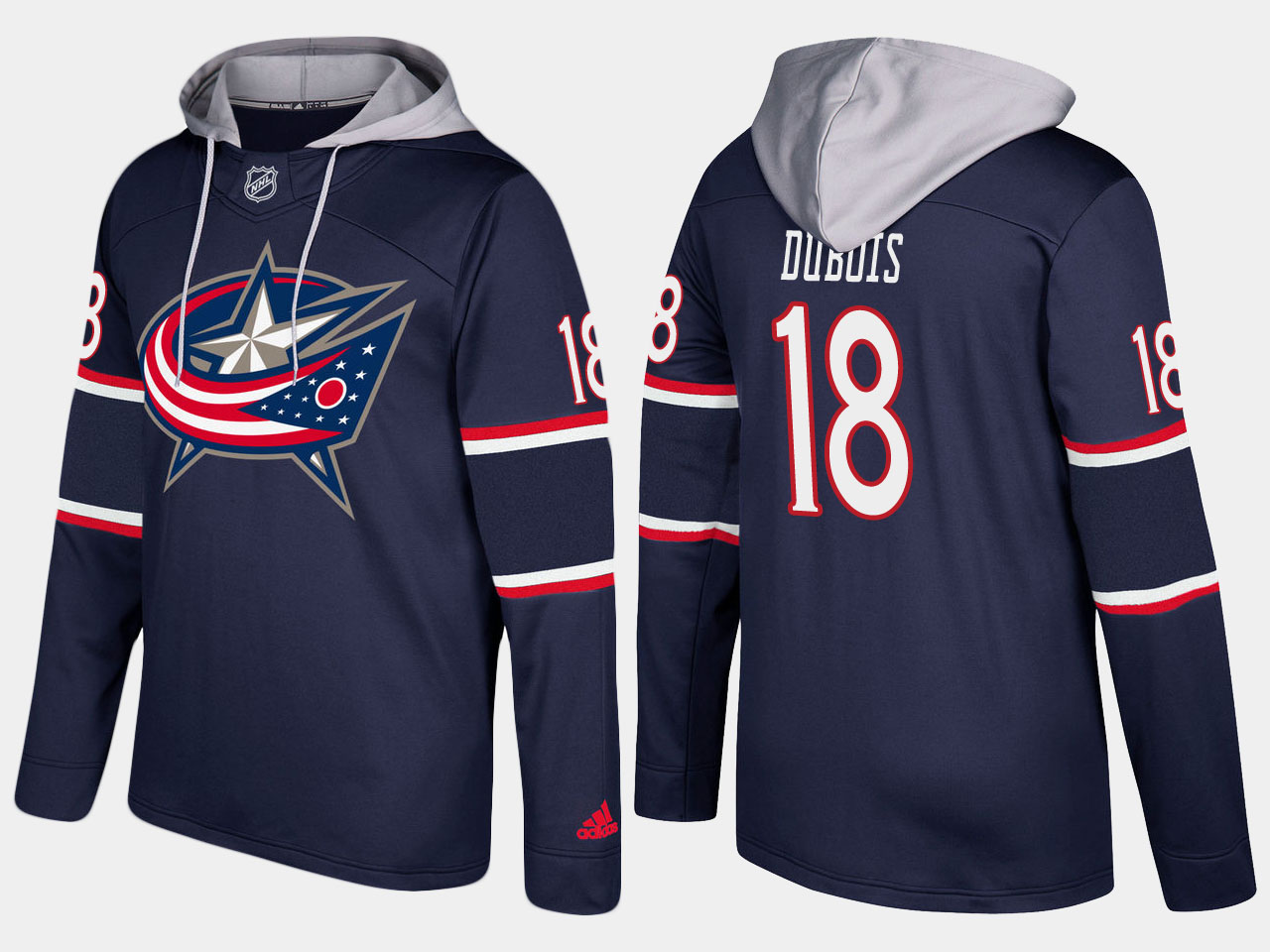 Men NHL Columbus blue jackets #18 pierre luc dubois navy blue  hoodie
